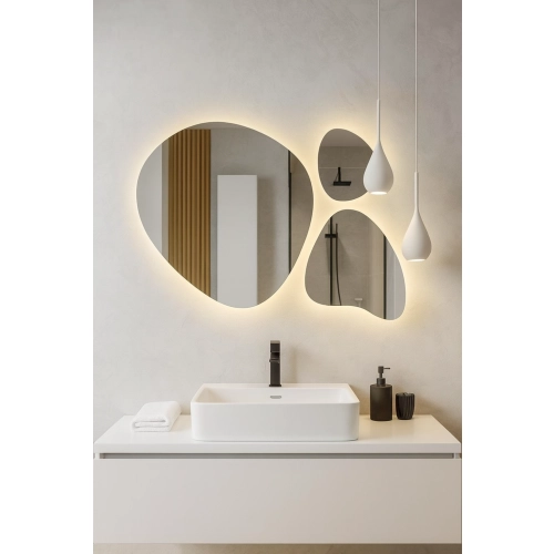 Zestaw trzech luster organicznych z podświetleniem - FLORA LED